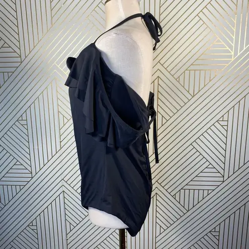 Becca Rebecca Virtue Black Flounce One Piece Swim