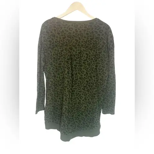 Z Supply Z-Supply Green and Black Leopard Print Weekender Oversized Sweatshirt