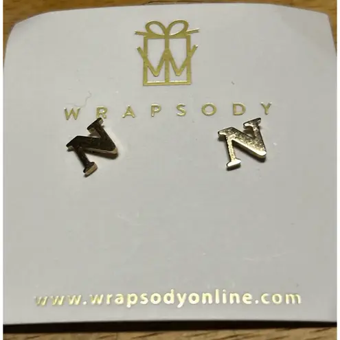 Women's Wrapsody Gold Tone 'N' Initial Stud Earrings, One Size