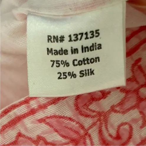 Bella Tu Pink White Floral Embroidered Beaded V