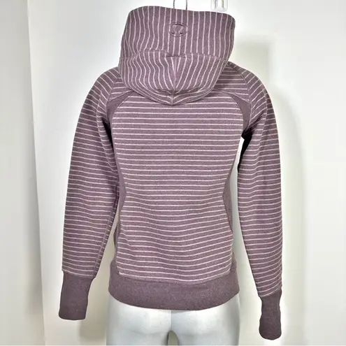 Lululemon  Scuba Hoodie Classic Cotton Fleece Size 6 Stripe Heathered Antique