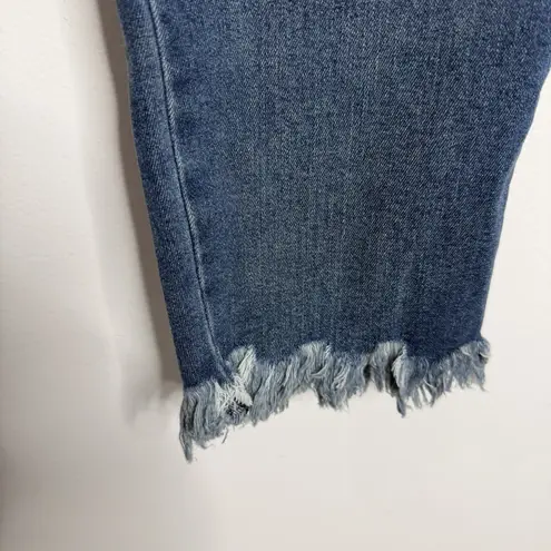 Democracy Ab Solution Jean Distressed Raw Hem Stretch Size 16