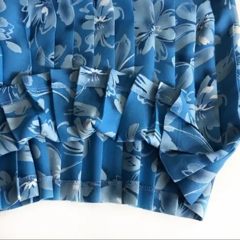 Leslie Fay Light Blue Floral Skirt Suit Womens Size 14 P VINTAGE