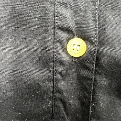 Bogner Jeans Womens Black Pintuck Button Up Long Sleeve Shirt Size 36