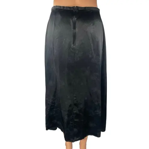 Bentley Women's Black Silky Satin Floral Zipper Midi A