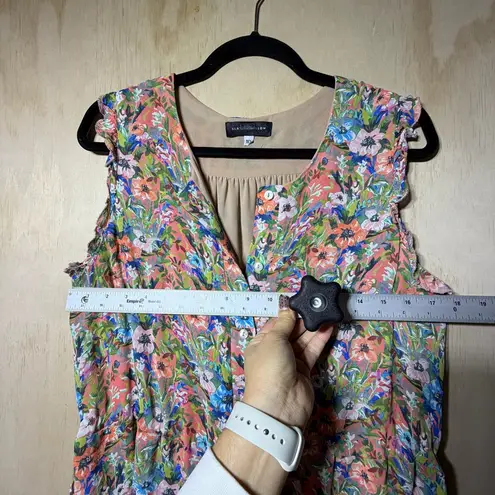Slate + Willow Floral Sleeveless Dress Size 10 Multicolor Button Front Lined