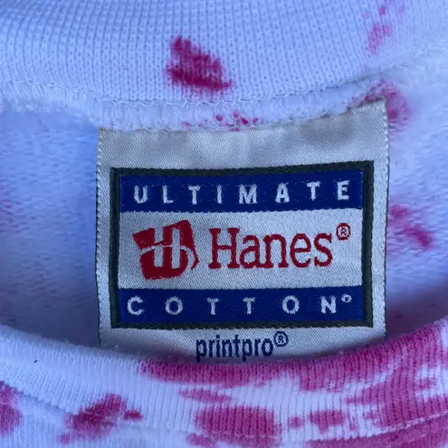 Hanes Vintage 90s  Cotton Pink Tie Dye Crewneck Sweater