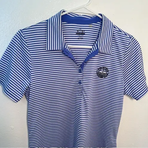 ep pro Golf Polo Shirt Blue White Stripes
