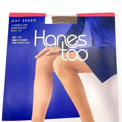 Hanes NEW Vintage  Too Day Sheers Barely There Control Top Pantyhose Size CD