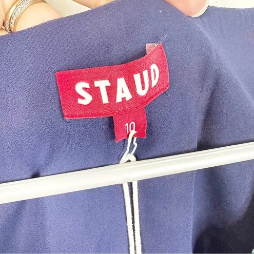 STAUD NWT Size 10 Milla Rainbow Flower Print Puff Sleeve V Neck Mini Dress