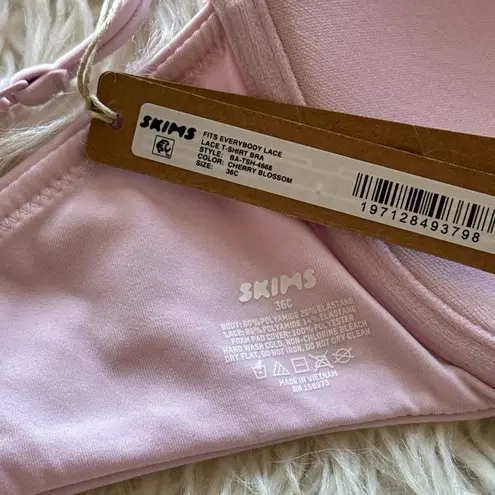 SKIMS Fits Everybody Lace T-shirt Bra Cherry Blossom 36C