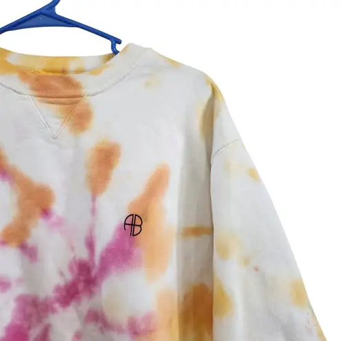 ANINE BING Outlaws Tie Dye Crew Neck Sweatshirt Cotton Pullover Size Medium