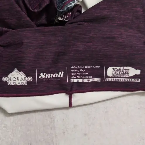 Colorado Threads Burgundy High Waisted Mountain Print Leggings Womens Size S