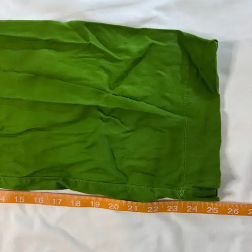 Maeve Anthropologie Colette Wide-Leg Green Pants Linen Blend High Waist Size 24