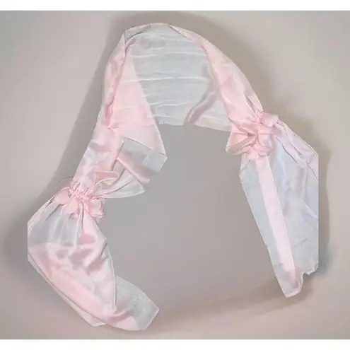ilana Rosette Pink Satin Silk Shaw Nwot formal designer Italy wedding bow