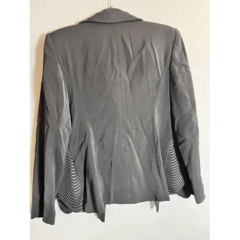 MM Couture Vintage Moshita Couture Black Blazer Jacket Jeweled hook Closure Size 10 Flaws