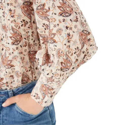 Fat Face Women’s Size XS Cream Floral Austell Craft Shirt Top Blouse