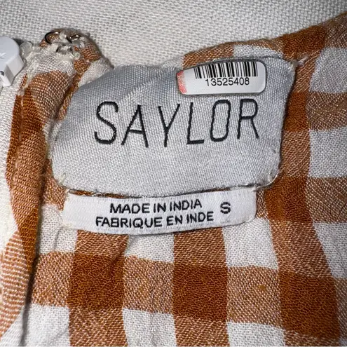 Saylor Laken Orange and White Jumpsuit with Tie-Front Detail Size S