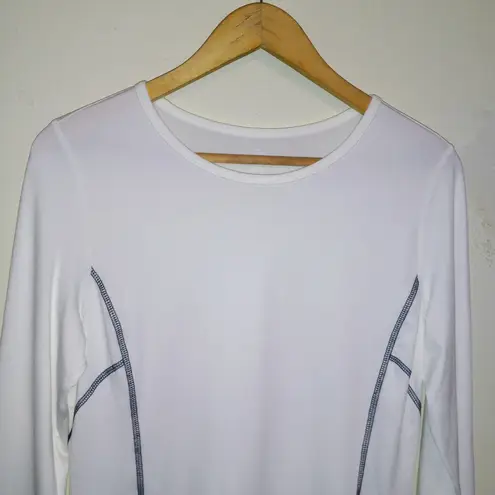 Zelos Seamed Long Sleeve Shirt-Small-White-Activewear-Thumb Hole-Contrast Stitch