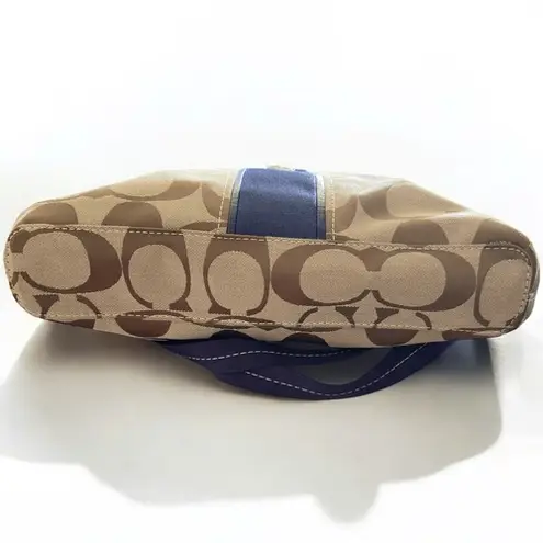 Coach Crossbody Signature Foldover - Khaki/Navy F23304 Jacquard Tote