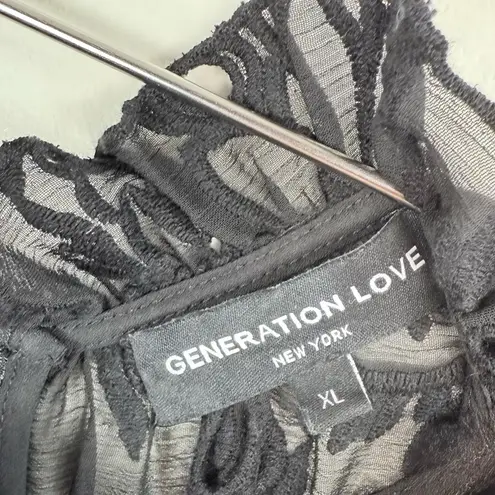 Generation Love Black Lace Eyelet Midi Dress