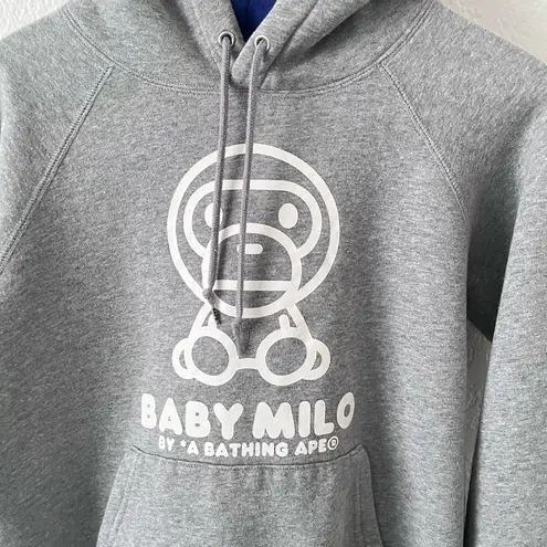 Bape Baby Milo Vintage Gray/Blue Hoodie Adjustable Pullstring Silver