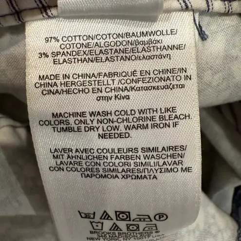 Brooks Brothers Red Fleece Flower Flat Front Chino Shorts Women's 8 Blue/White