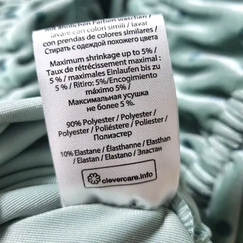 NWT Rotate Birger Christensen Aria Ruched Polkadot Velvet Mini Dress in BlueSurf Green Size 8