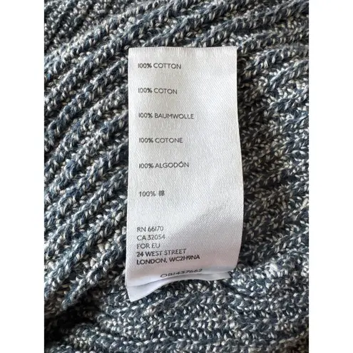 Free People Beach Freya Sweater Knit crop Sweater mock neck blue white XS