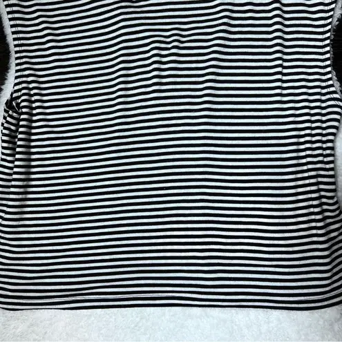 Evereve Black and White Striped Sleeveless Top