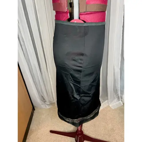 half slip skirt black slip floral lace size medium