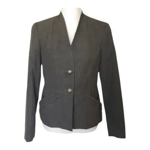 Signature by Larry Levine Olive Green Jacket Size 6 Collarless Formal Business