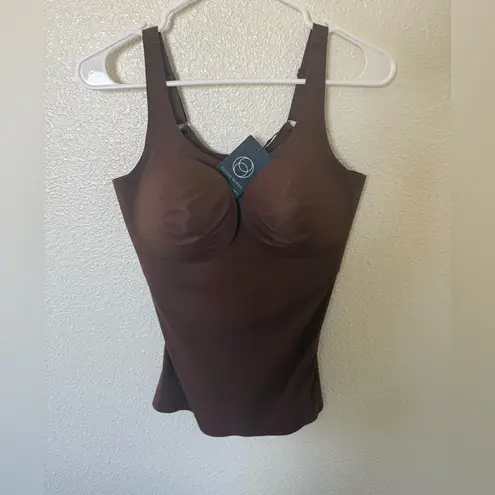 NWT Evelyn&Bobbie Structured Scoop Bra Tank Brown Size L