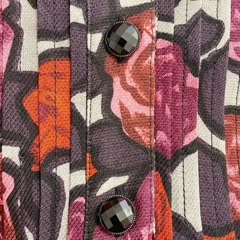 Tracy Reese Drop Waist Mini Dress Size Medium Rose Floral Silk Wool Blend Tunic