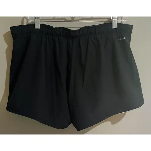 Nike  Dri Fit Women's Black Athletic Shorts with Attached White Brief Size Large