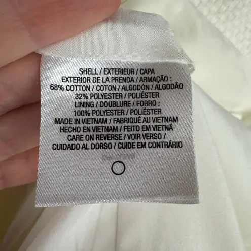 T Tahari Womens White Basketweave Tweed Jacket Sz XS Office Neutral Career