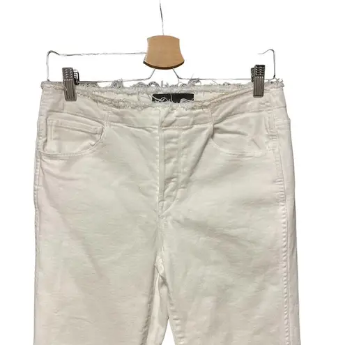 3x1 W4 Shelter Slim Jeans Raw Edge Split Hem Button Fly White Denim Size 29 - Image 5