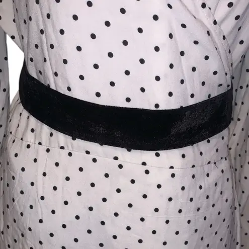 The Drop NWT officiallyquigley Black Polka-Dot Wraparound White Dress Velvet
