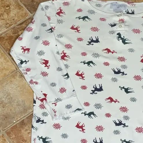 Kathy Ireland Reindeer Long Sleeve Crewneck Pullover Night Sleep Shirt S