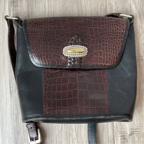 Brighton  Bucket Bag Purse Croc Embossed Leather