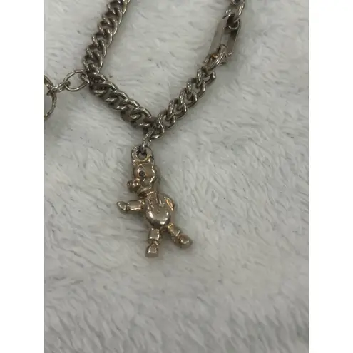 Vintage Charm Bracelet with House Soldier & Toy Figurine Charms Silver