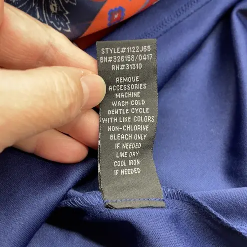 A Byer A. Byer NWT Blue Multi Color Paisley Floral Pattern Choker Shift Dress