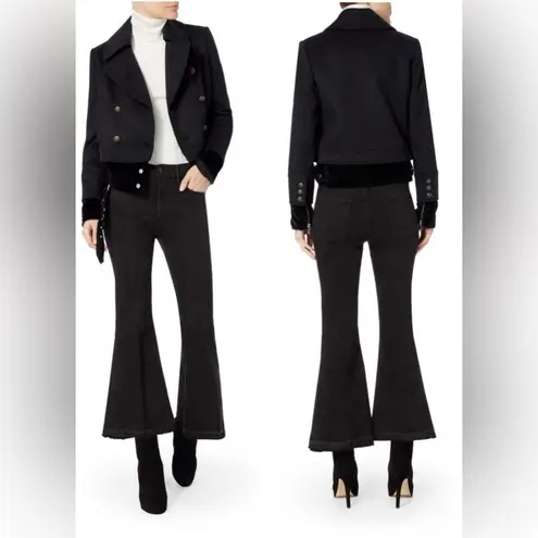 Veronica Beard Yara Velvet Hem Pea Coat 0