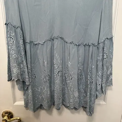 Karen Kane  Blue Eyelet Blouse Size XL