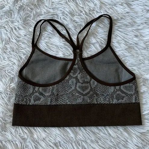 Spiritual Gangster  Yoga Sports bra brown snakeskin pattern size XS/S NWOT