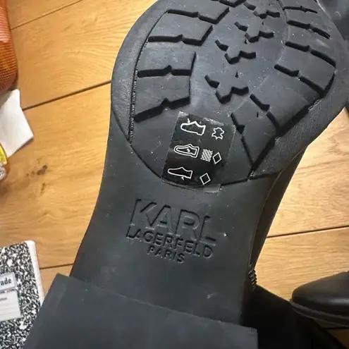 Karl Lagerfeld Paris Riding Boot leather Mimi 6.5 black