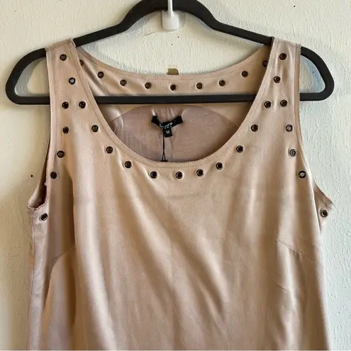 Moda Tesoro Dress Pink Sand Faux Suede w/Grommets Sleeveless Mini Dress Sz M NWT