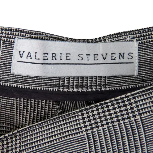 Vintage Valerie Stevens Black And White Houndstooth Plaid Trousers Pants Size 10