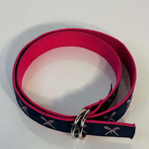 Eliza B Navy Pink Lacrosse Crossed Sticks Belt Size M Preppy Y2k Blue Size M