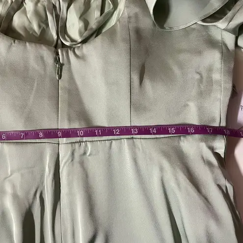 Azazie Dusty Sage A-Line Satin Maxi Dress NWT Size A16